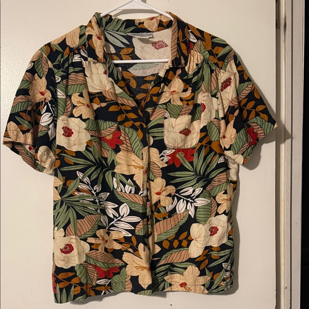 Rebecca Malone Black Floral Blouse